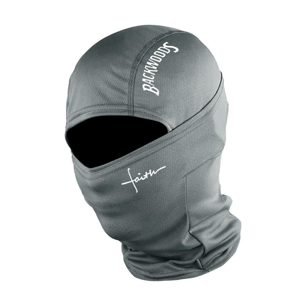 Letter Print Full Face Mask Red Heart Pattern Hood Cover Balaclava Hat Sun Protection