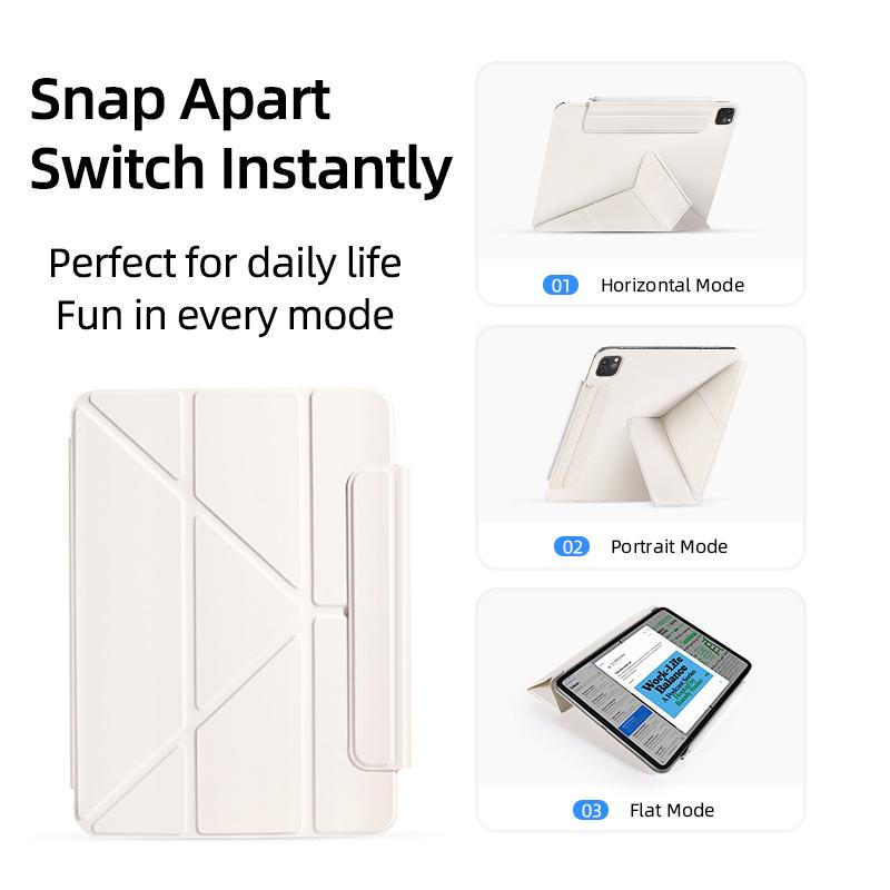Case for iPad 10/11th! Magnetic Closure Double-Sided Folio, Y-Fold Multi-Angle, Auto Wake/Sleep Smart Cover