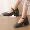 Fashion High-heeled Shoes Women Pumps Ankle Strap Buckle Thick Heels Ladies High Heels Platform Mary Janes Women Pumps Footwear 34-48