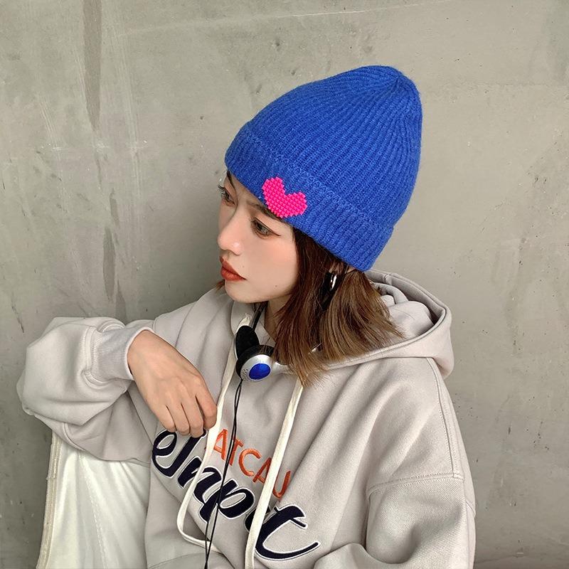 Knitted Hat Female Autumn and Winter Student Versatile Ear Protector Warm Cone Top Hat Couple Wool Hat Pullover Hat