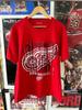 Unisex-Shirt Baumwolle Oversize Große Größe Neu Vintage 90er CSA Detroit Red Wings Crazy Grafik Rotes Retro-T-Shirt Größe Groß