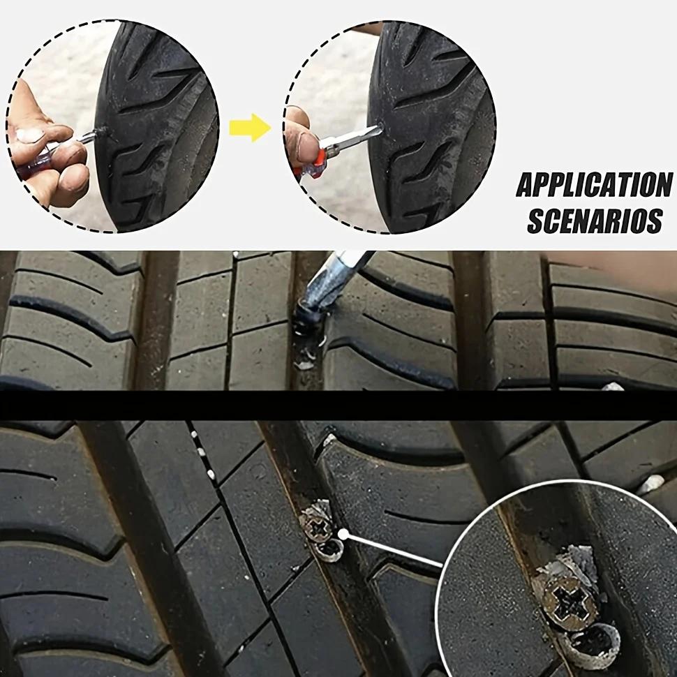 10/30Pcs Vacuum Tyre Repair Nail Tire Puncture Screws Motorcycle Fitting Set Tubeless Wheel Repairs Puncture Kit Patches for Car