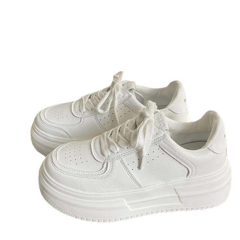 Comfortable Platform White Shoes Women's Autumn and Winter Increase Ins Tide 2025 New Versatile Casual Sports Shoes Running Board Shoes