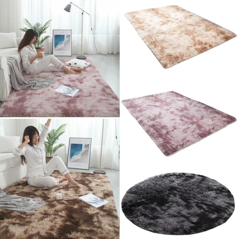 Nordic Style Round Carpet For Bedroom And Living Room Polyester Fiber Material Hand Washable