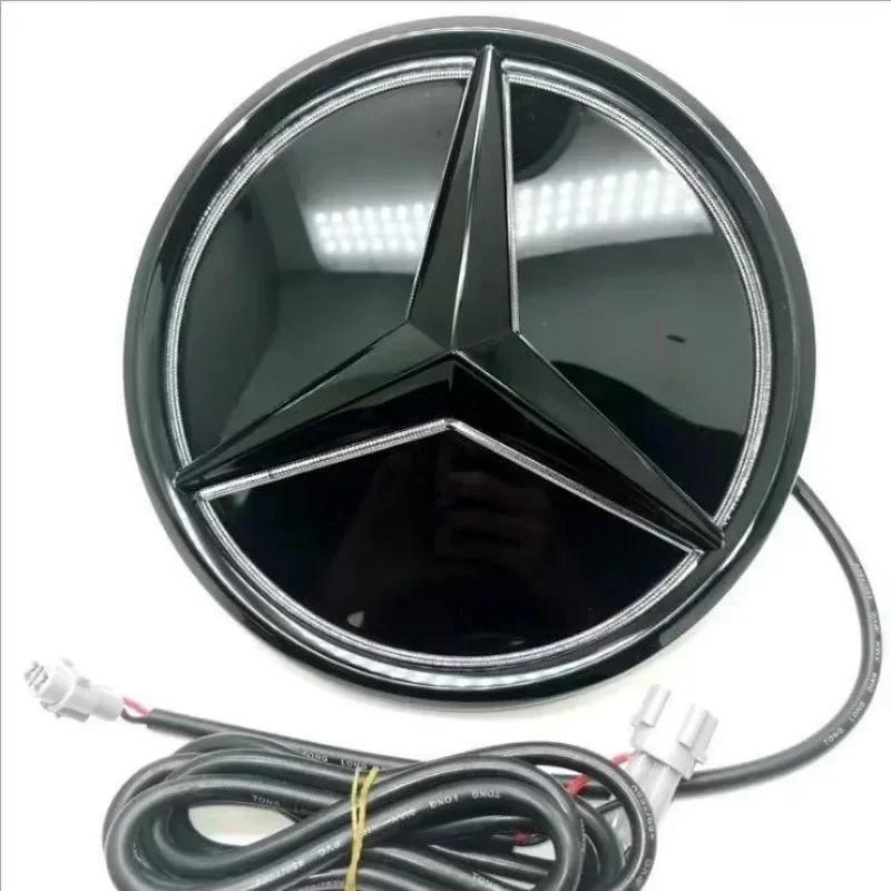 

C200 E300 Hot 2026 New For Benz Car Front Grill Logo Light mirror face LED Badge Emblem Luminous Decorative Light For Mercedes B blue light