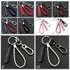Jewelry Weave DIY Bag Pendant Key Chain Phone Number Plate Keyring Leather Anti-lost Car Keychain