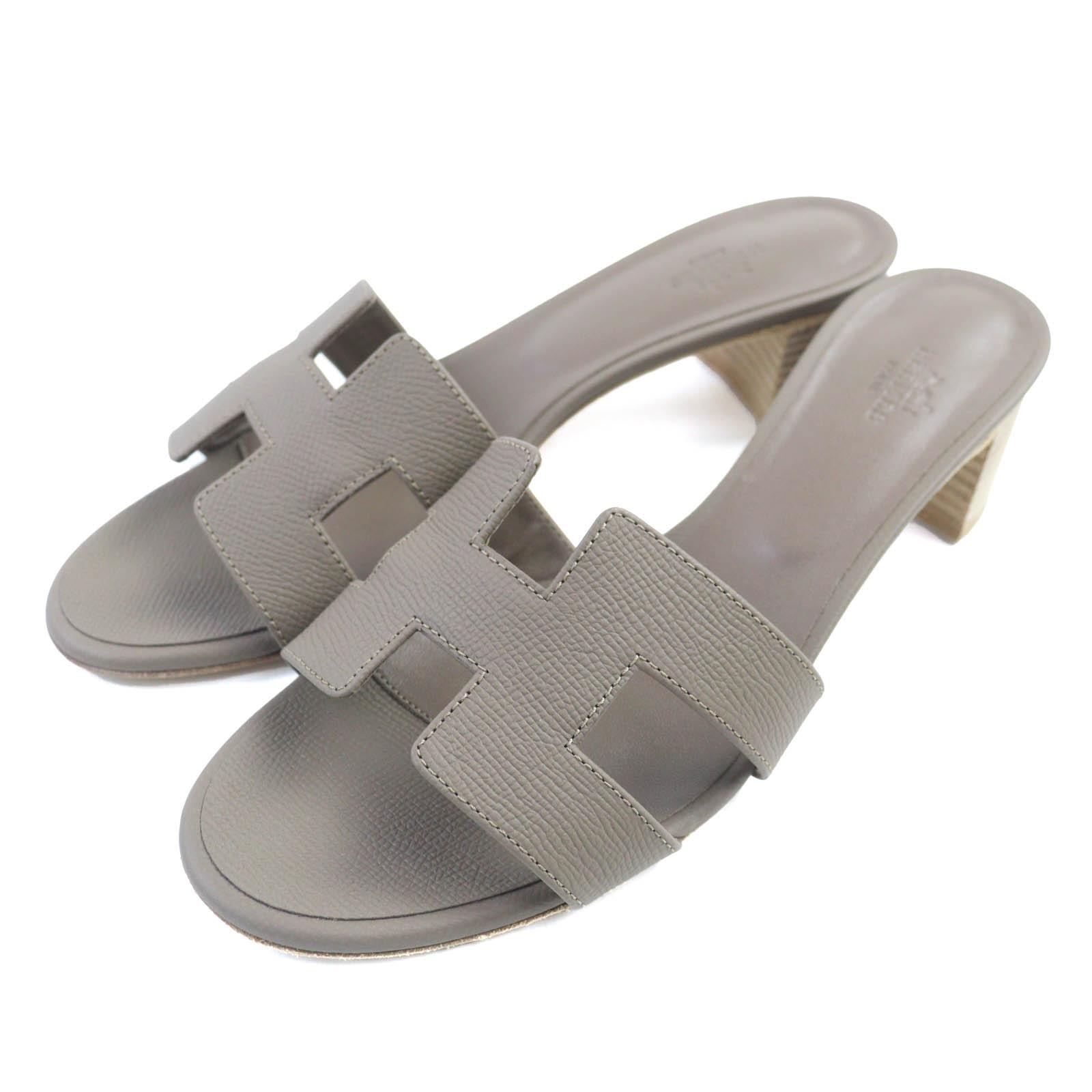 

HERMES Mule Oasis H motif sandals leather Women 39.5 AF151215Z Used