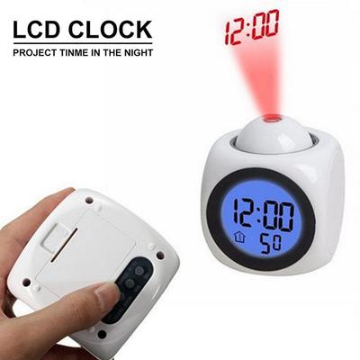 Sveglia con proiezione digitale LCD creativa, display laser, rapporto vocale, decorazione