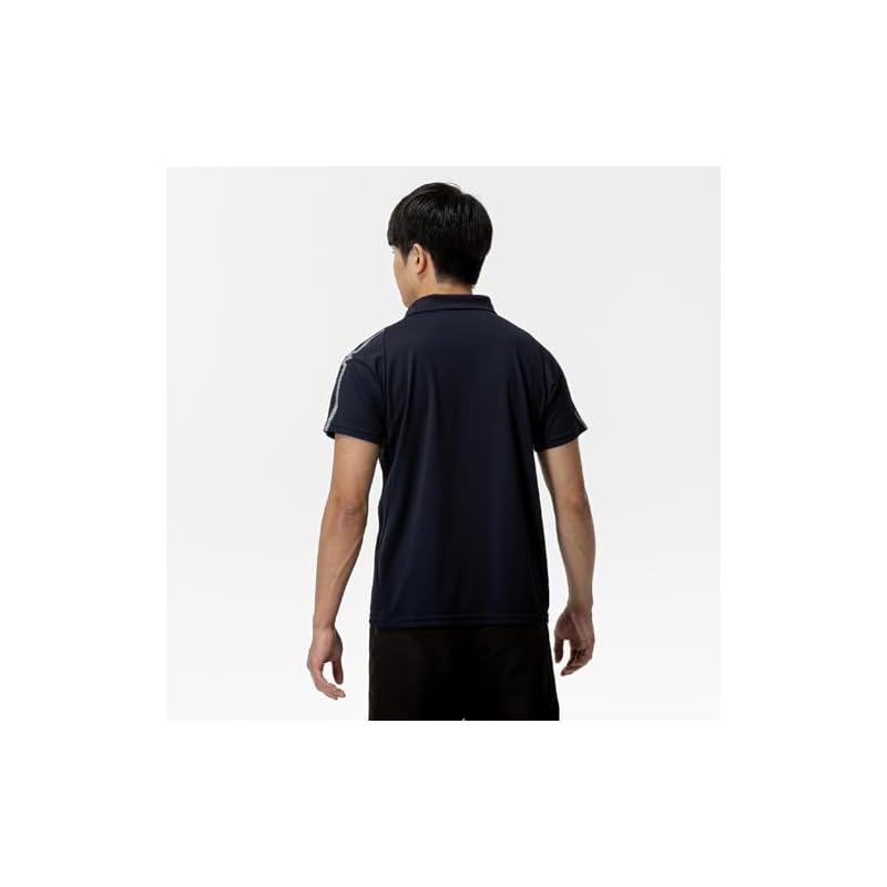Training wear polo shirt, moisture-wicking, quick-drying, 32MAC176, unisex, deep navy, XL