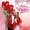 Großer 132cm Rosenblüten-Mit 108cm Kette LOVE Folienballons für Valentinstag Hochzeit Verlobung Jahrestag Romantische Party Deko