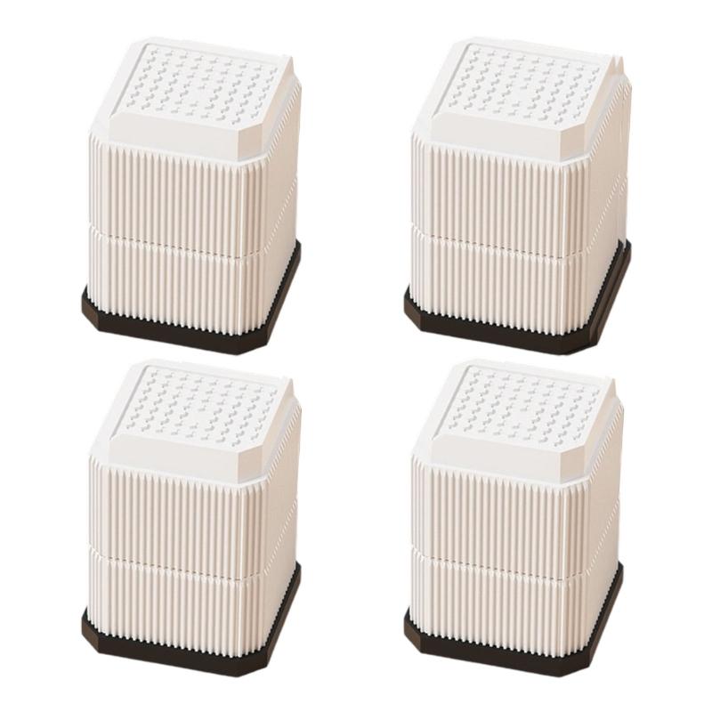 Pacote com 4 Capas de Pés de Móveis Plásticas Antiderrapantes Protetores de Altura Ajustável para Mesas Armários Guarda-roupas
