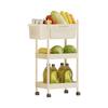3-Tier Movable Storage Rack with Hanging Basket