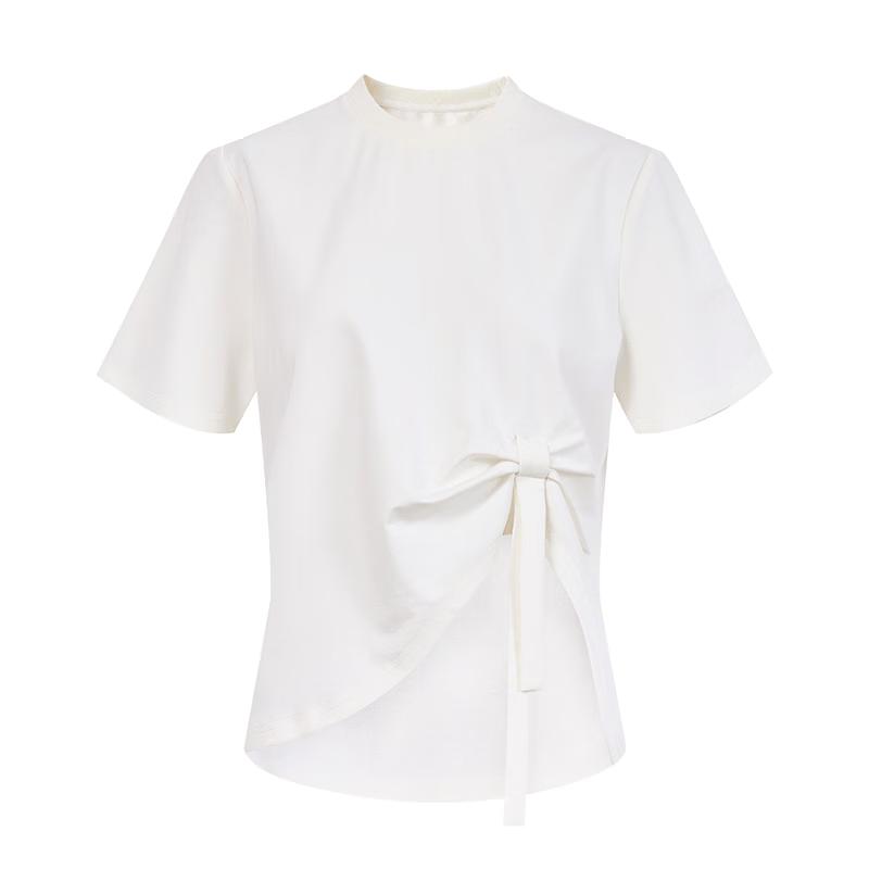 Qiusbuiyiren Women s 2026 Summer Casual Bowknot T-Shirt S