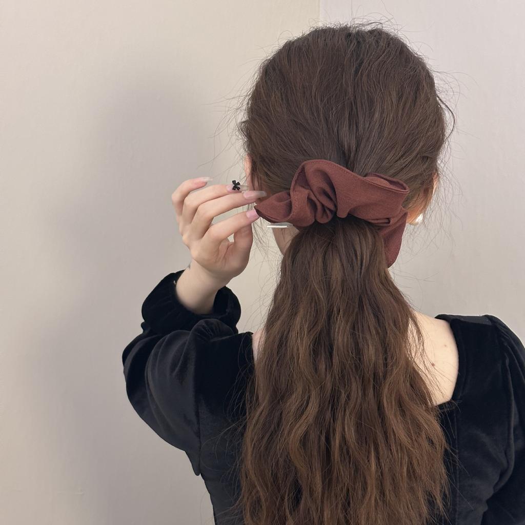 French Romantic Retro Lace-trimmed Fluffy Large Intestine Hair Band, Artistic and Simple Hair Band Headband