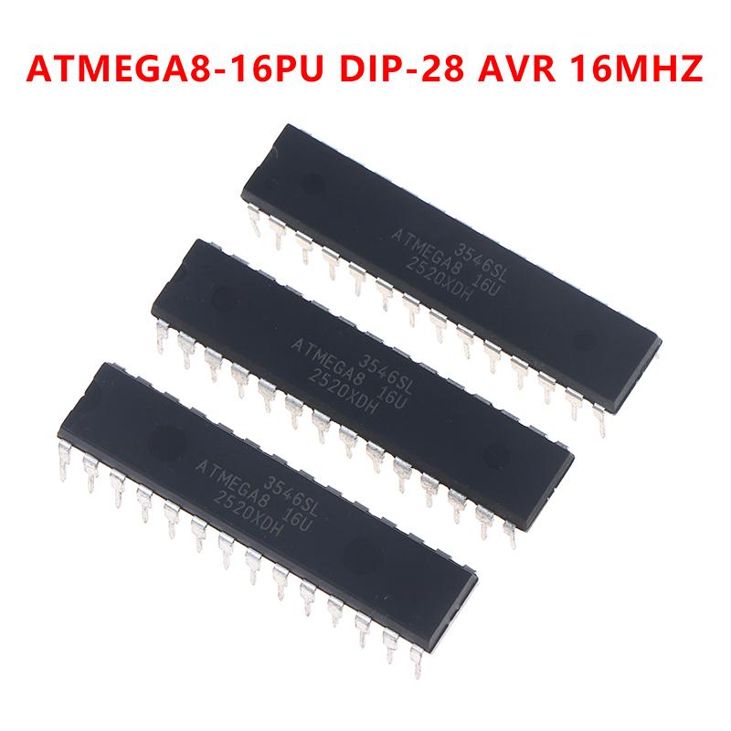 1/3Pcs Atmega8-16Pu Dip-28 Avr/8-Bit Microcontroller Ic 16Mhz For Development Board Accessories