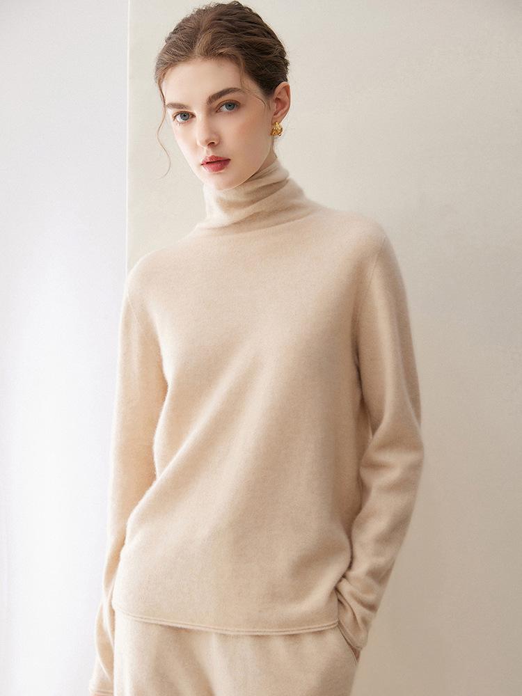 Autumn/Winter 100% Pure Cashmere Women's Soft Knit High Neck Sweater - Not Scratchy