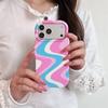 Color Blocking Wave Film Color Ripple Phone Case For Apple iPhone 17 16 15 14 13 Pro Max Shockproof Hard Proteciton Cover Coque