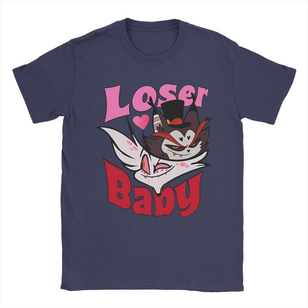 Men's T-Shirt Hazbins Hotels Double Trouble Grinning Casual Cotton Tee Shirt Short Sleeve  T Shirt Crewneck Clothing Plus Size