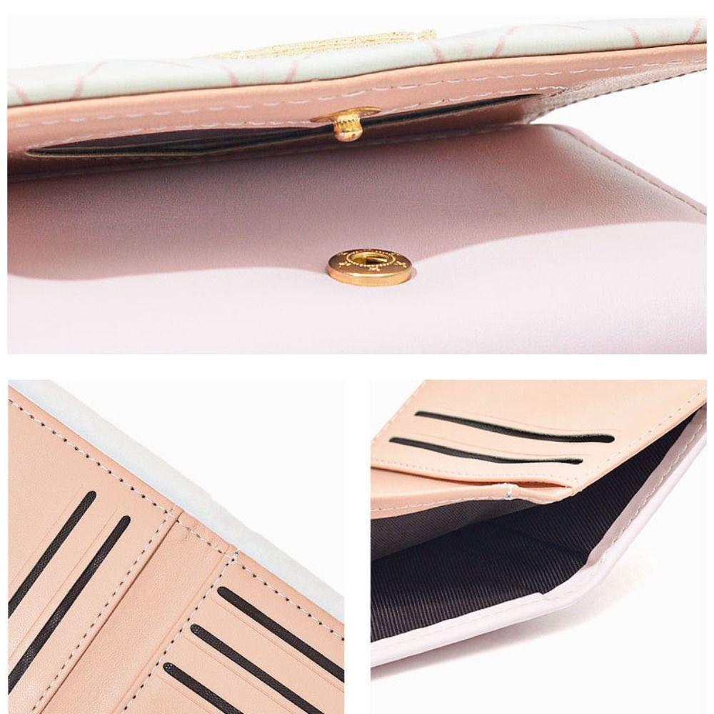 Blue Card Wallet With Checkered Pattern Credit Card Holder Korean style Small Purse Women