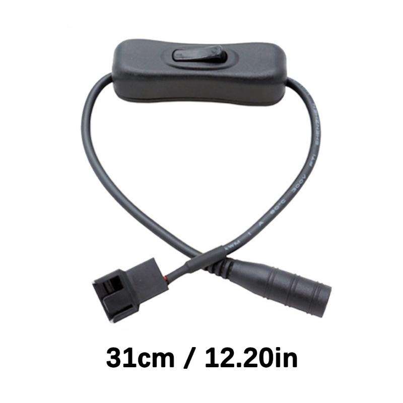 DC5521 to 4Pin PC Cooling Fan Extension Wire Featuring Power Button and Universal Compatibility 310mm PVC Material