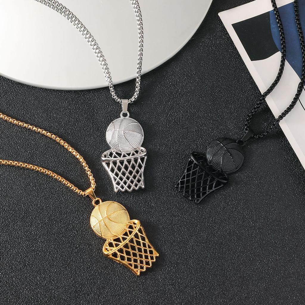 Basketball Hoop Pendant European and American Hip-hop Creative Necklace