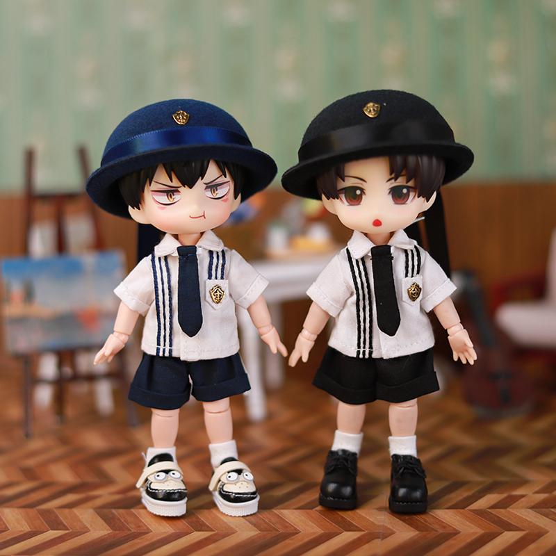 OB11 Doll Baby Clothes Simple Kindergarten Suit Black Suit For Ob11 1/12 Doll Outfit Daily Casual Accessories For Children Diy