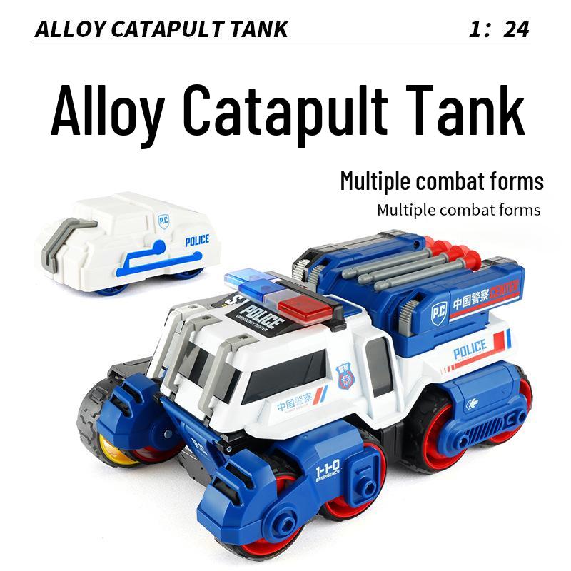 

Children s Alloy Police Car Toy with Pull-Back Ejection, Lights, and Music for Ages 3-6