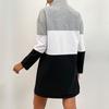 Casual Comfort and Versatility Autumn Fashion Women's Long-sleeved Color Collision Sweater Dresses