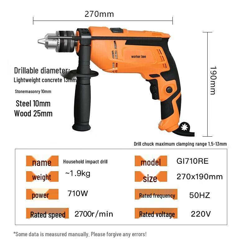 Gongfeng 710W Multifunction Impact Drill Set CN plug (adapter included)