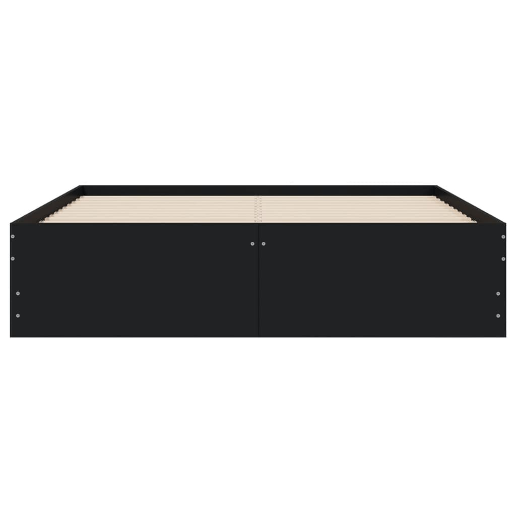 Bed Frame with Drawers Black 120x190 cm Engineered Wood