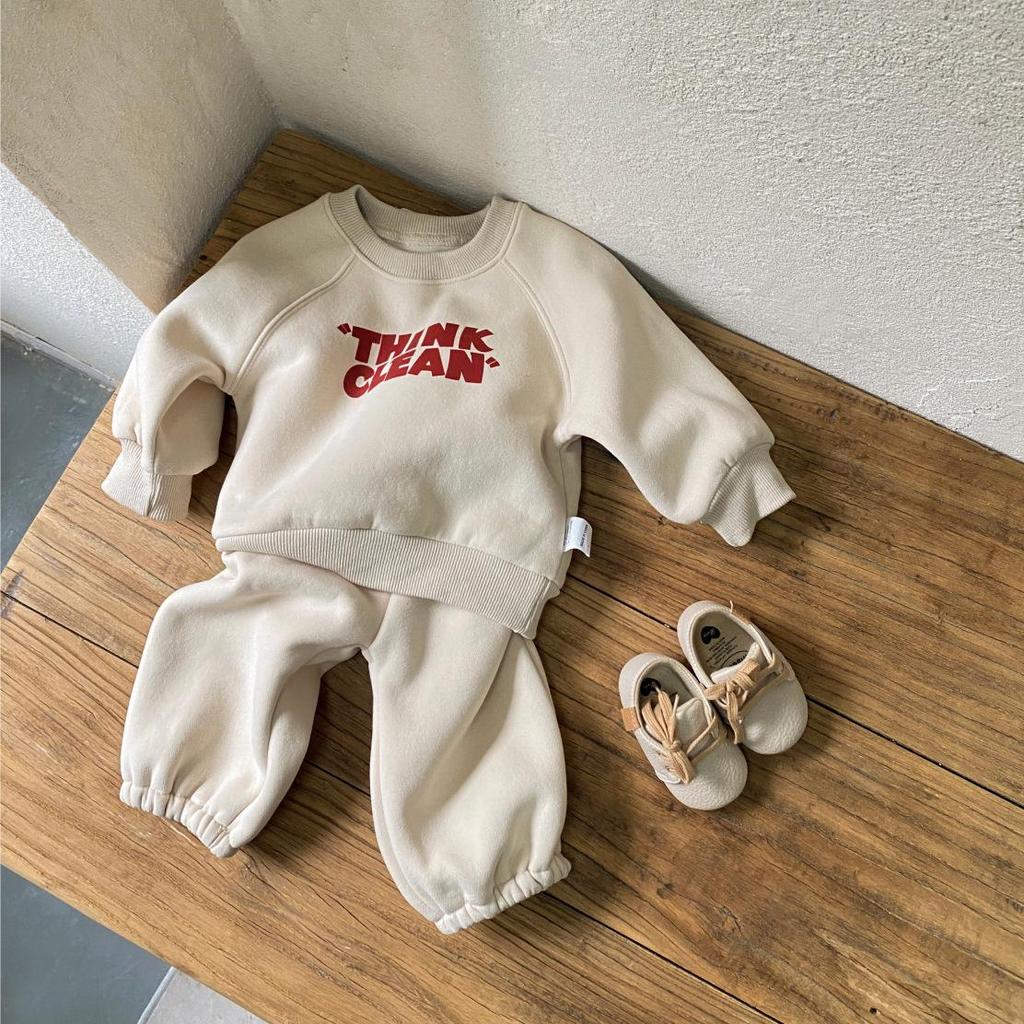 Baby Herbst Winter Fleece Sweatshirt & Bloomers Set - Unisex Sportbekleidung