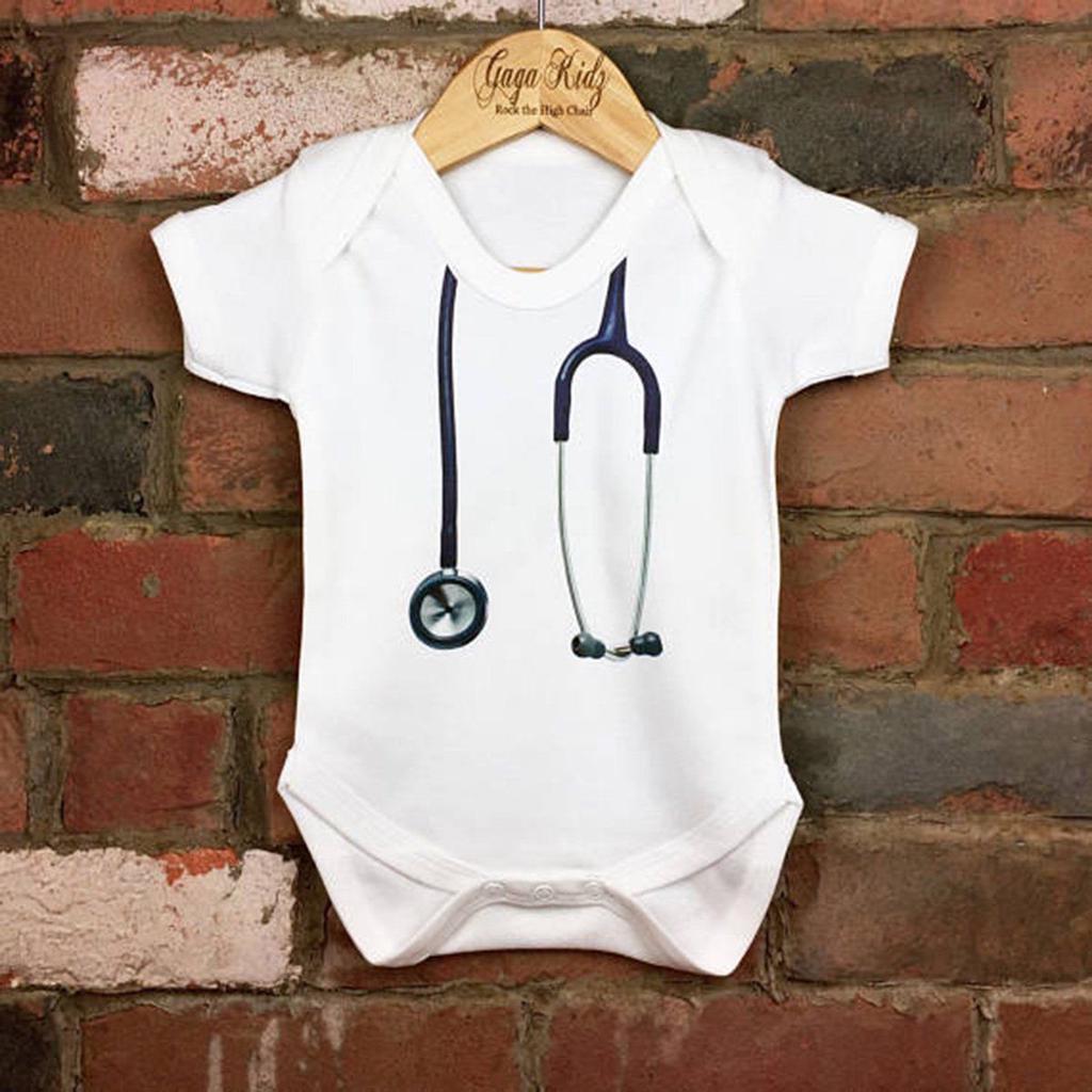 Romper Babygrow 0-24 Months Baby Doctor Nurse Gift Stethoscope Baby Bodysuit
