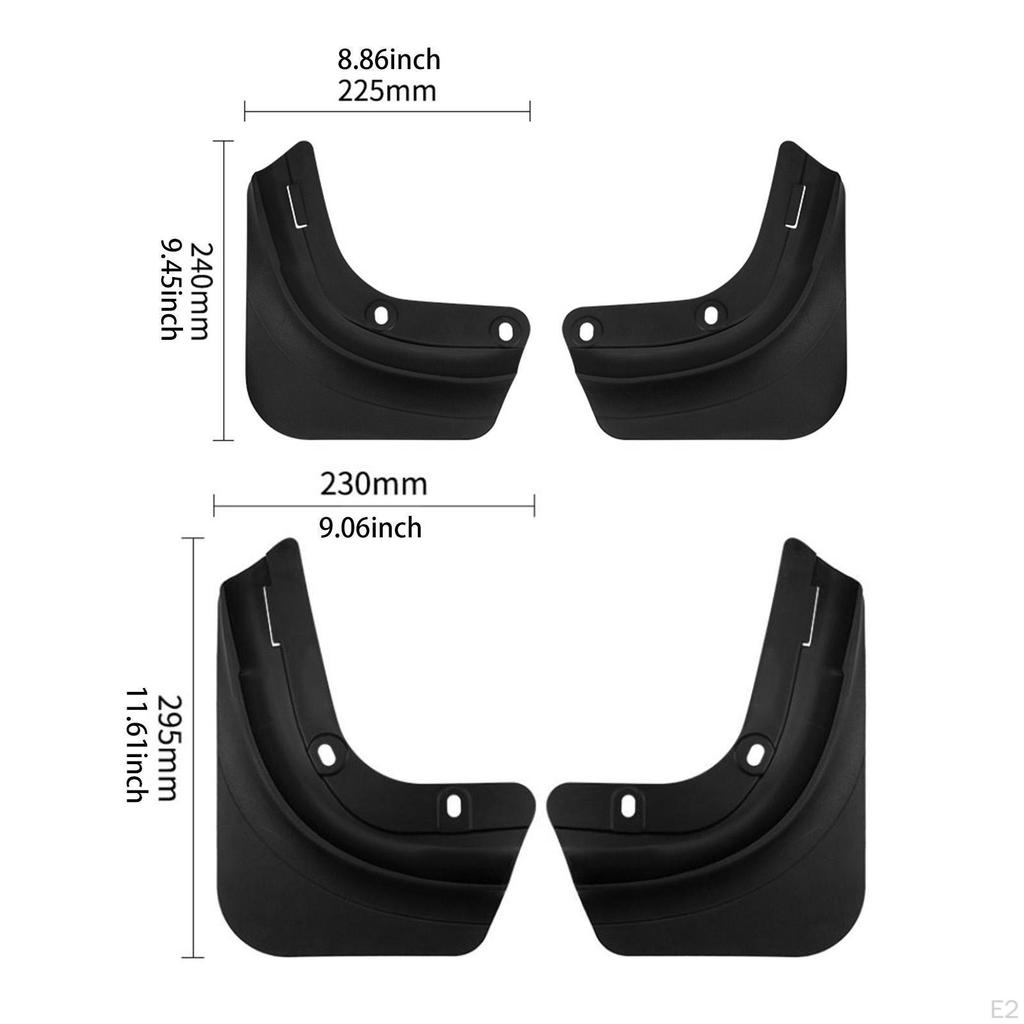 4Pcs Mudflaps Tires Guards Mudguard Simple Installation Matte Black Flexible Accessory for 25