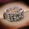 Retro weißer Zirkon kleines frisches Muster Spitze hohl geschlossener Ring für Damen kreative Persönlichkeit Ring Schmuck Geschenk