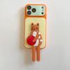 Simple Cute Cats Dog Foldable Stand Phone Case For iPhone 17 16 15 14 13 Pro Max Soft Pro Animal Bracket Drop Protection Cover