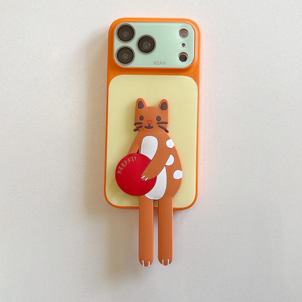 Simple Cute Cats Dog Foldable Stand Phone Case For iPhone 17 16 15 14 13 Pro Max Soft Pro Animal Bracket Drop Protection Cover