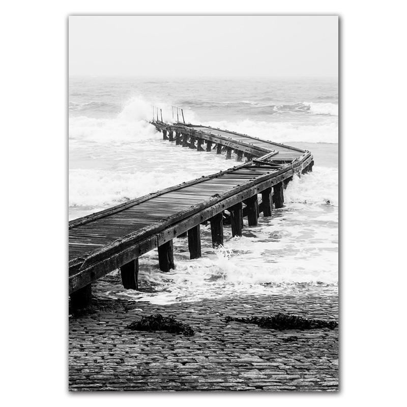 Bridge Poster Black And White Wall Art Print Nordic Wall Poster Landscape Modern Minimalist Wall Pictures For Living Room HD0091