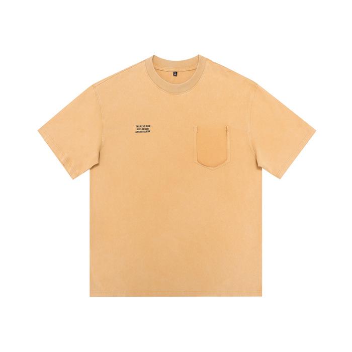 Retro Short-sleeved T-shirt Men's Loose Casual Half-sleeved Round Neck Pure Cotton Shirt