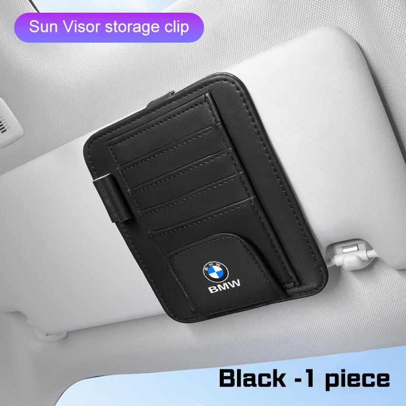 Leather Car Visor Glasses Clip Multi-Pockets Sunglasses Storage for BMW E70 E90 F48 G30 G20 G70 X1 X2 X3 X5 X6 X7 M3 M5 M6 i8 i7 RL7