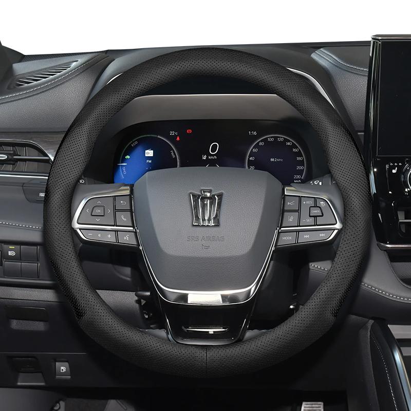 Suitable for Toyota Crown Ultra-Thin Breathable Leather Steering Wheel Cover Suitable for Royal Saloon Athlete Majesta Hybrid Crossover Sport