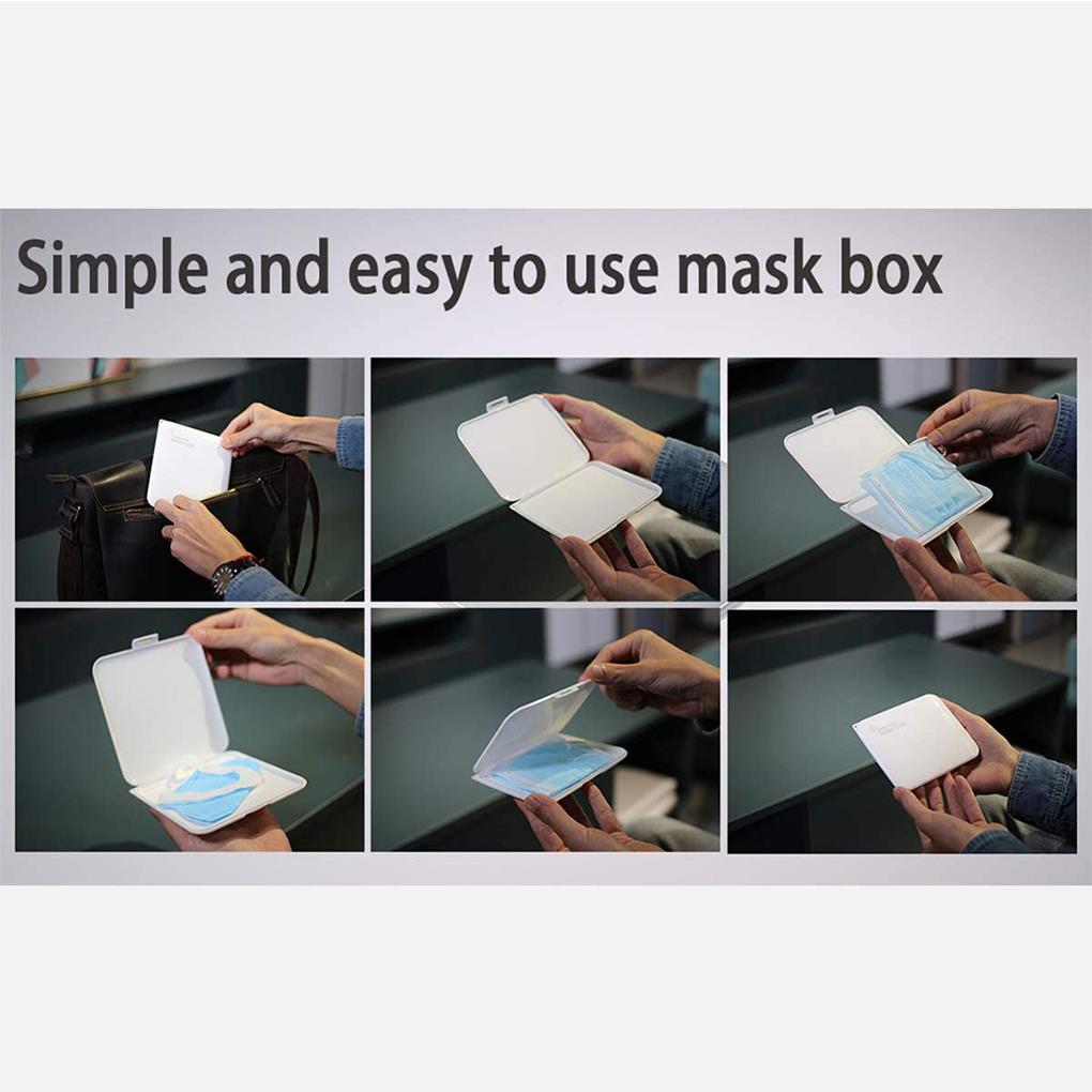 Mouth Cover Storage Single Use Mouth Cover PP Organizer Case Portable Box, Non-transparent, White