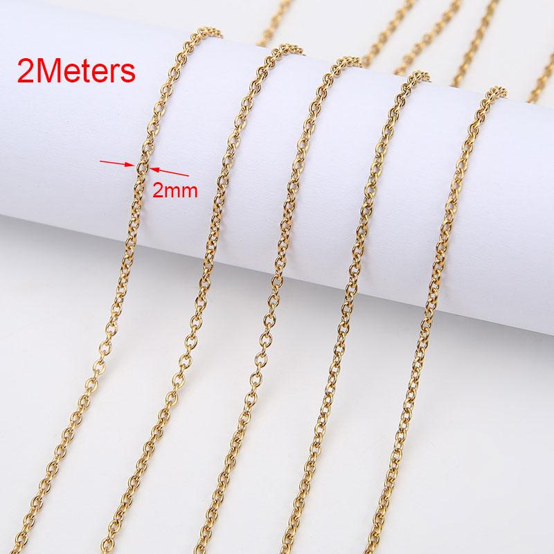 2 5 meters PVD Never Fade Stainless Steel Link Chains Bulk Extension Chains Necklace Lot for Bracelet Supplies Jewelry Making