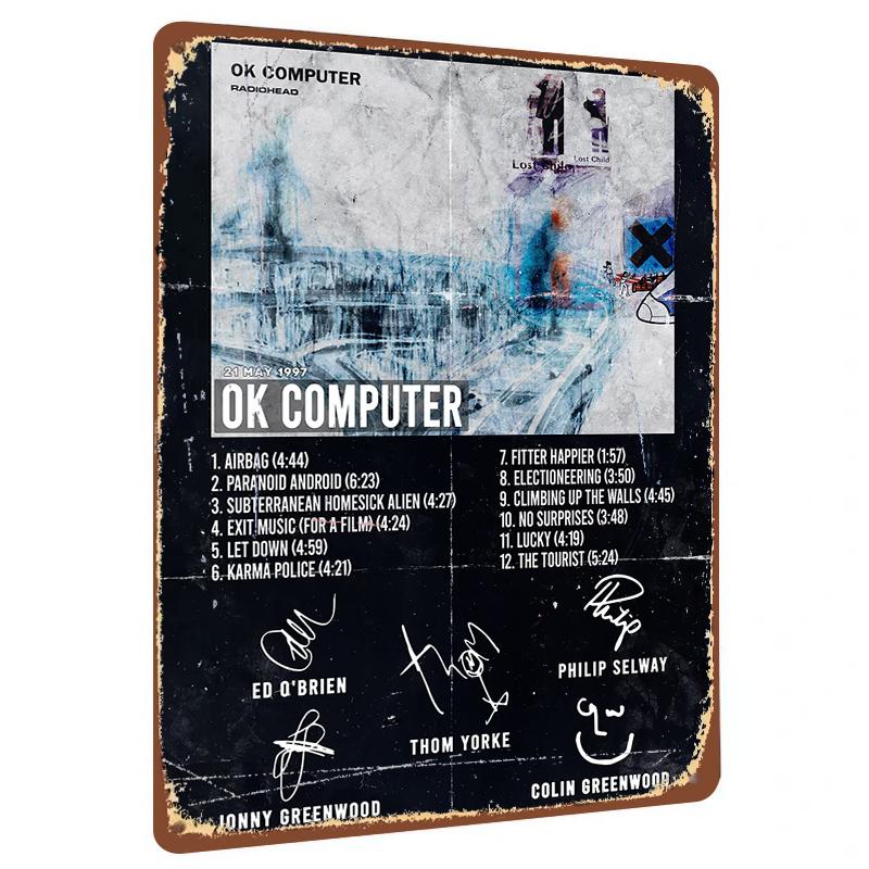 

Radiohead OK Computer Album Cover Custom Metal Tin Sign Music Art Decor for Home Bar Wall Decoration 20x30cm（7.8x11.8inch）