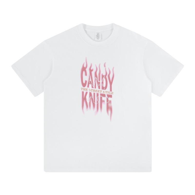 American High Street Hip Hop Graphic Tee - Loose, Pure Cotton, Comfortable