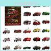 Christmas Car Themed Countdown Calendar Acrylic Festive Decor With 24 Hidden Items For Holiday Party Decor