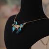 New Design Niche Retro Blue Butterfly Necklace Fashion Accessory Necklace