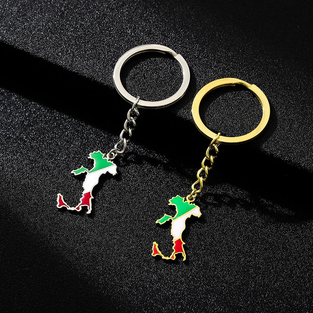 Stainless Steel Ethnic Keychain Pendant for Men & Women - Italian Drip Oil Finish, Versatile Accessory.