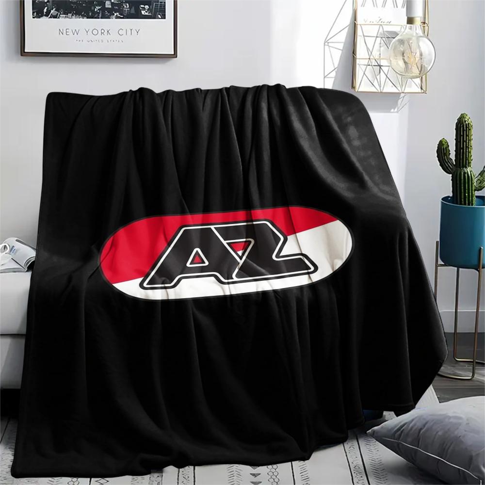 1 Stück AZ Alkmaar Aufdruck Flanelldecke, Hohe Qualität, Bequem für alle Jahreszeiten, Heimdekoration, Wärme und Komfort, Perfekt für Weihnachtsgeschenke