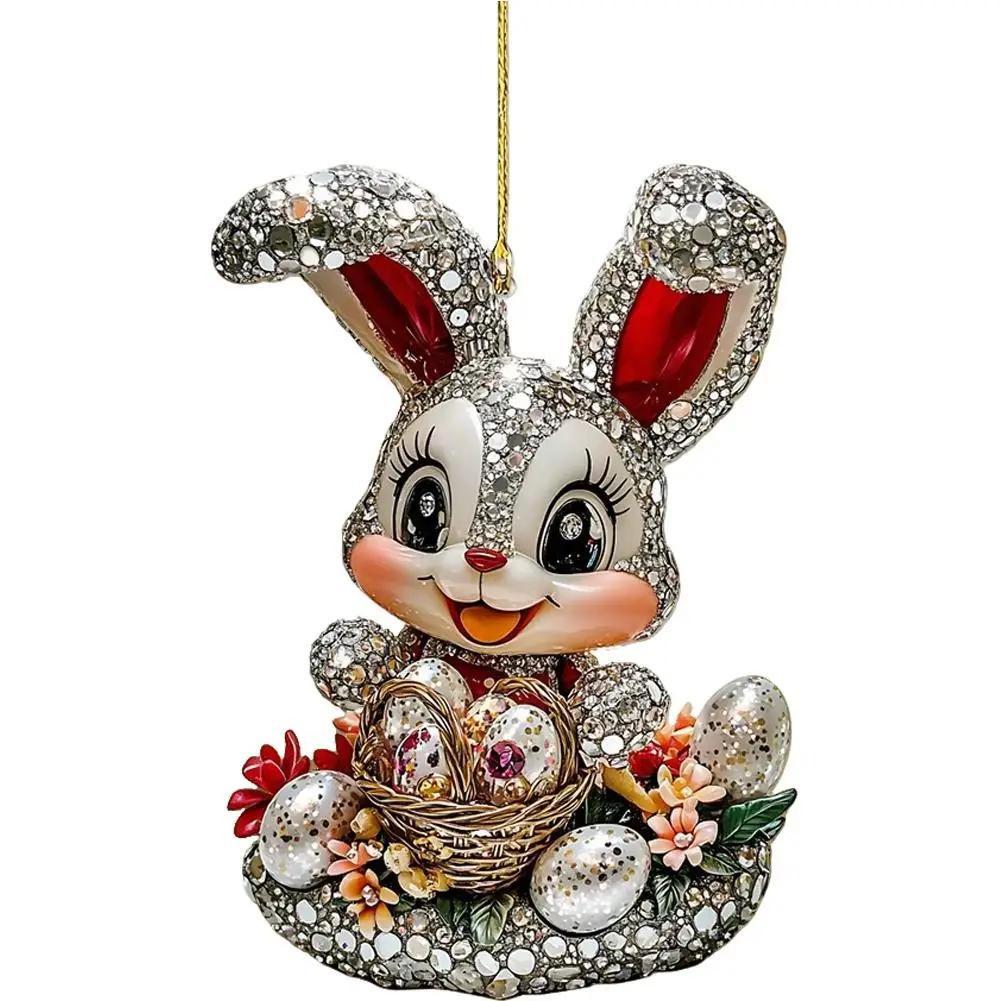 

Bunny Acrylic Pendant Ornaments 2D Flat Pendants Car Home Backpack Decor Hanging Ornament Decor Hanging H1H1