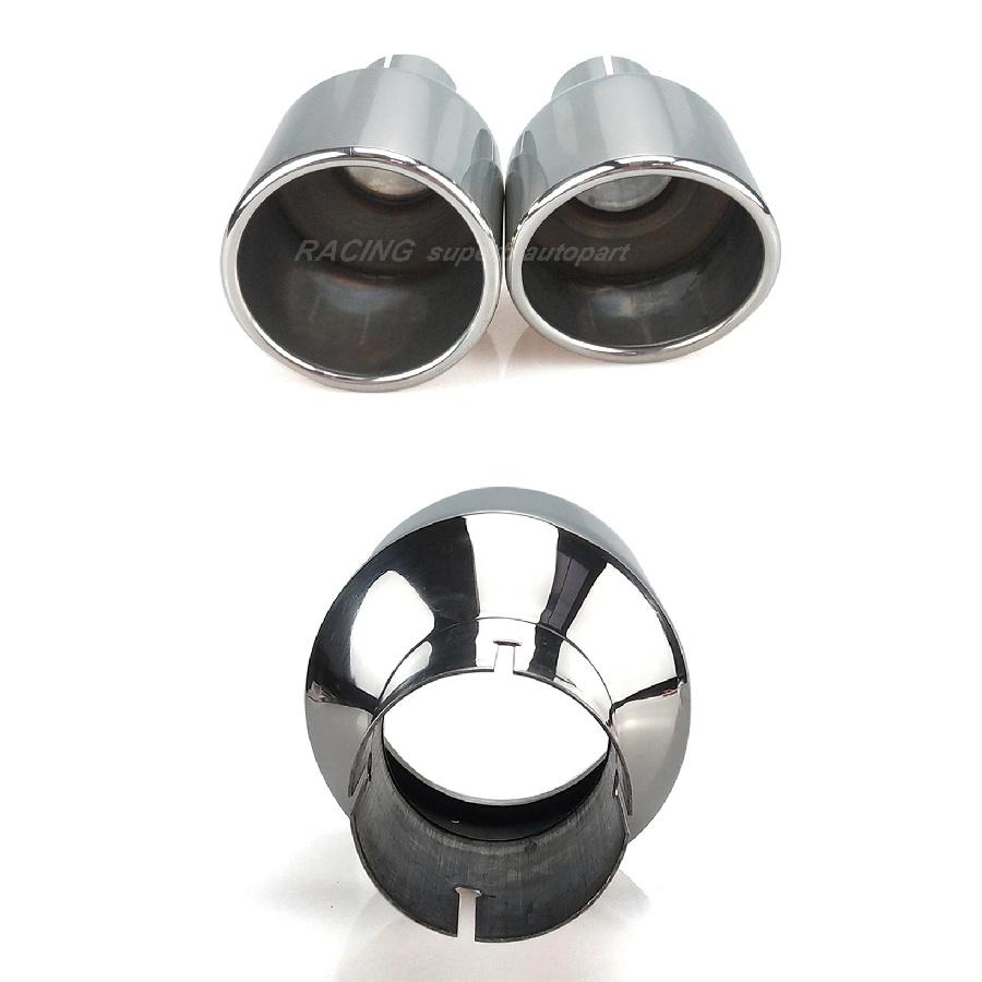 1 Piece 114mm Outlet Universal Modification Car Accessories Silver Curly Flange Muffler Exhaust Stainless Steel Tip End Pipe